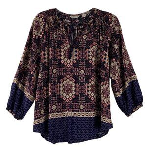 Anthropologie 11•1• TYLHO Pullover Peasant Boho Top 3/4 Sleeves Size Small Flaw